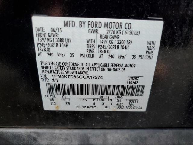 2016 FORD EXPLO XL 1FM5K7D83GGA17574