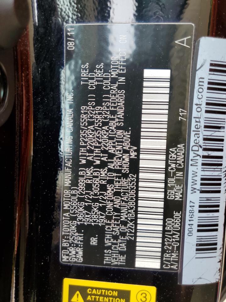 2T2ZK1BA3BC063532 2011 Lexus Rx 350