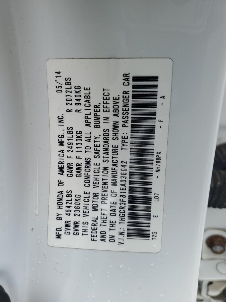 1HGCR3F81EA036042 2014 Honda Accord Exl