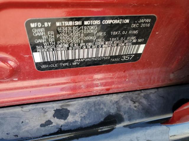 2017 Mitsubishi Outlander Sport Es VIN: JA4AP3AU7HZ027569 Lot: 56245004