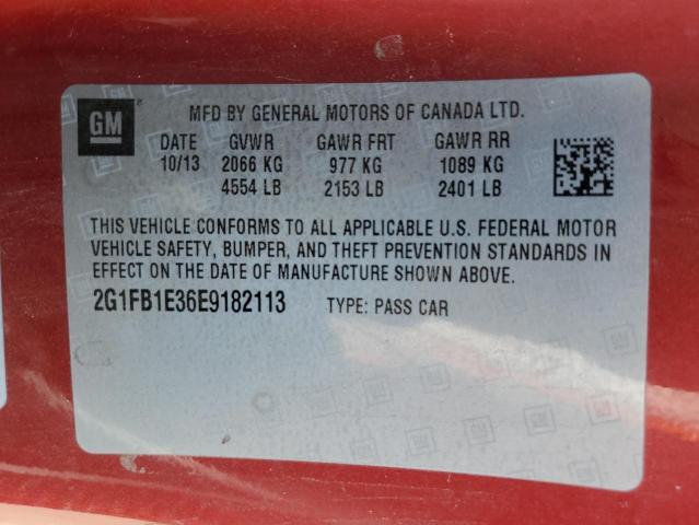 2014 Chevrolet Camaro Lt VIN: 2G1FB1E36E9182113 Lot: 55516924