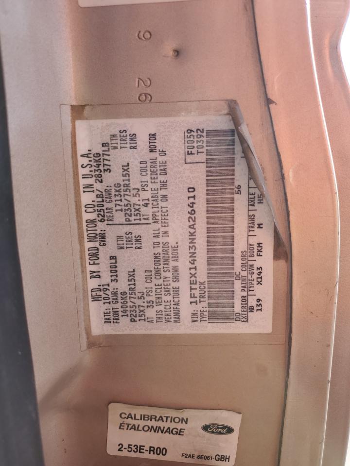 1FTEX14N3NKA26410 1992 Ford F150
