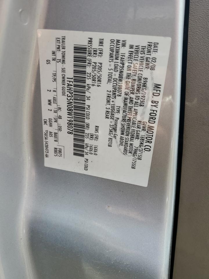 1FAHP35N08W198078 2008 Ford Focus Se