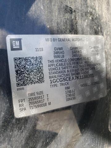 2019 Chevrolet Colorado Lt VIN: 1GCGSCEA7K1188301 Lot: 54402604