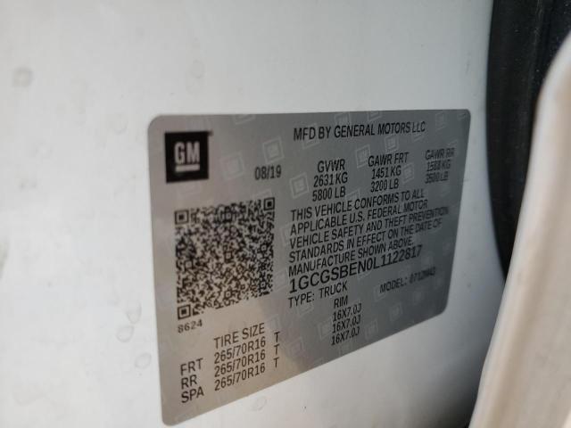 2020 Chevrolet Colorado VIN: 1GCGSBEN0L1122817 Lot: 54542104