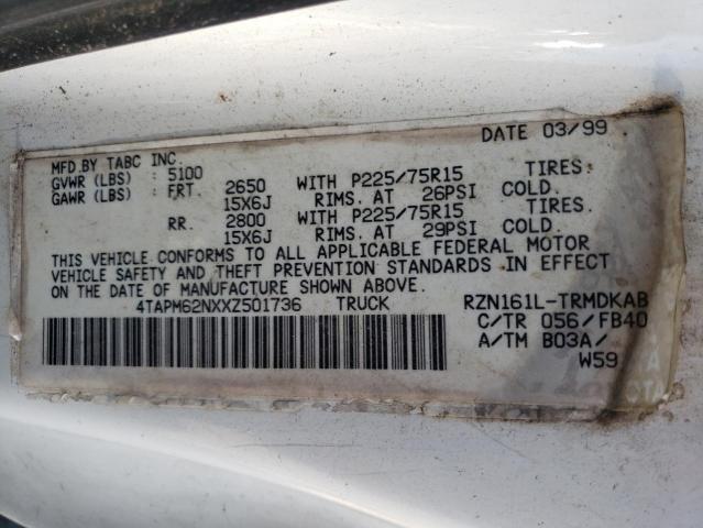 1999 Toyota Tacoma VIN: 4TAPM62NXXZ501736 Lot: 55886134