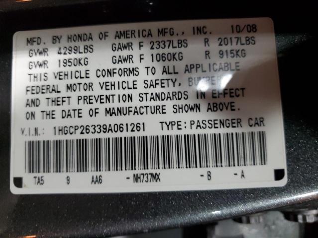 2009 Honda Accord Lx VIN: 1HGCP26339A061261 Lot: 54598294