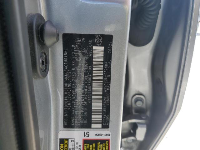 2022 TOYOTA CAMRY LE - 4T1C11AK5NU649109