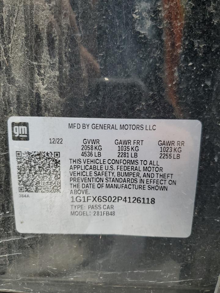 2023 Chevrolet Bolt Ev 2Lt vin: 1G1FX6S02P4126118