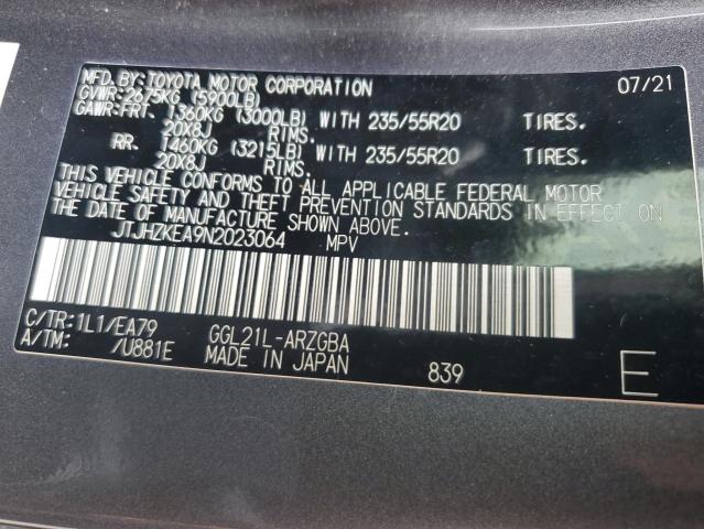 2022 Lexus Rx 350 L VIN: JTJHZKEA9N2023064 Lot: 55030154