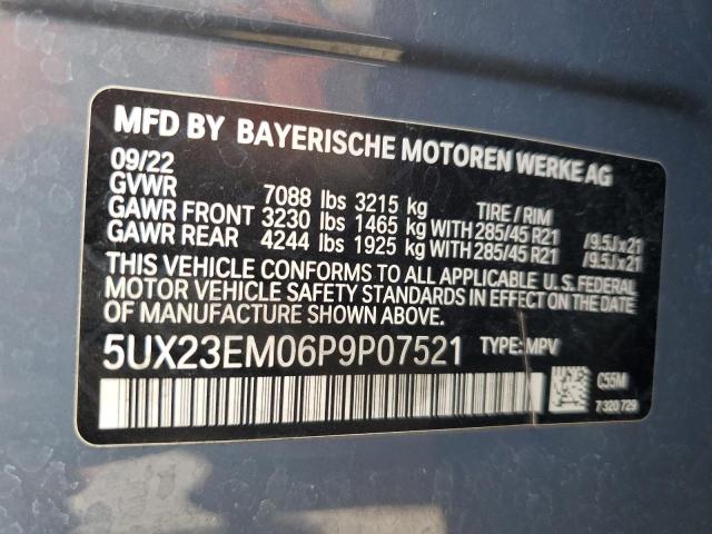 2023 BMW X7 xDrive40I VIN: 5UX23EM06P9P07521 Lot: 55371214