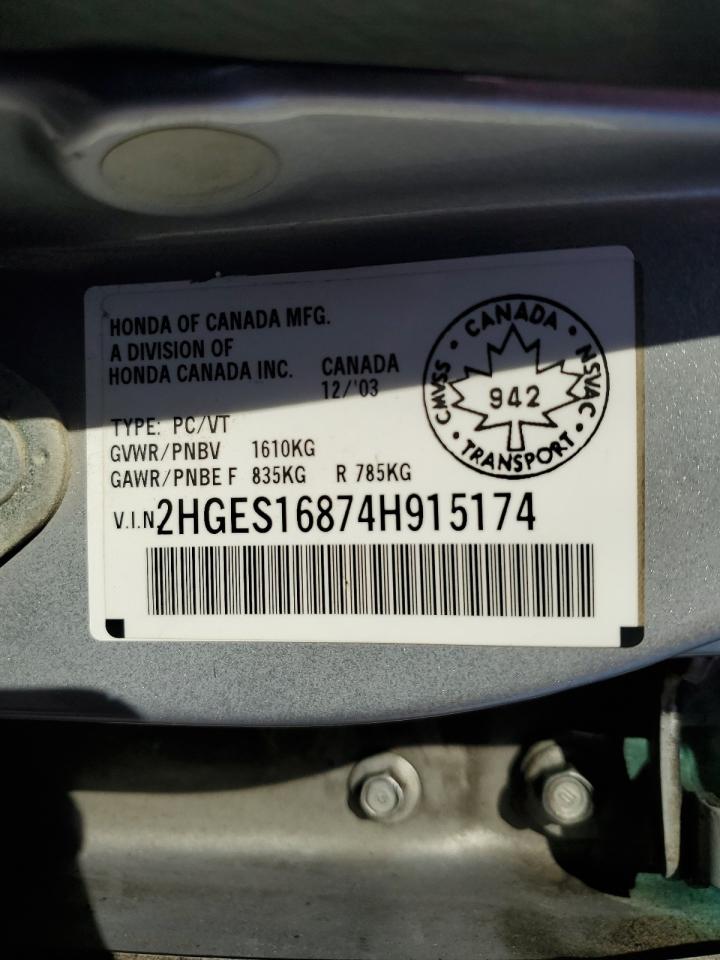 2HGES16874H915174 2004 Honda Civic Si