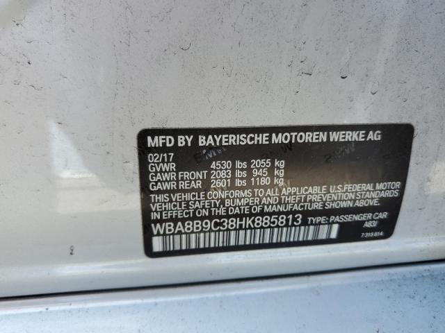 2017 BMW 330 I VIN: WBA8B9C38HK885813 Lot: 57331984