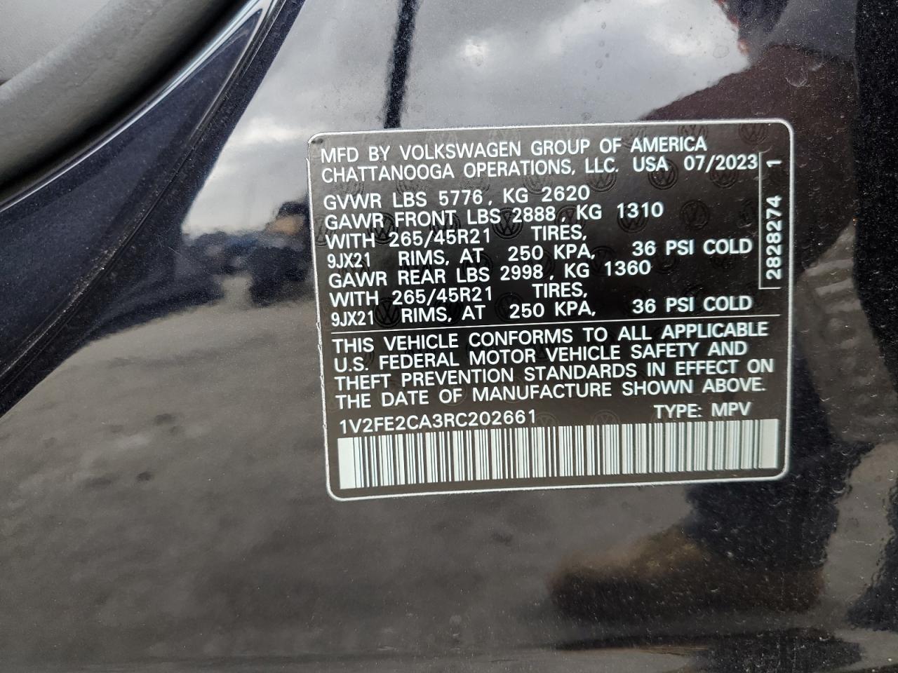 1V2FE2CA3RC202661 2024 Volkswagen Atlas Cross Sport Sel Premium R-Line