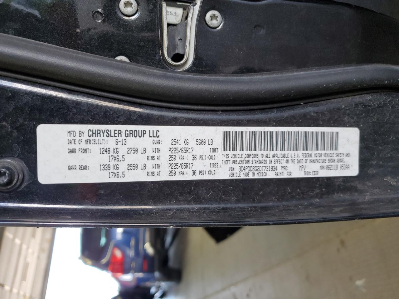 3C4PDDBG2DT731834 2013 Dodge Journey Sxt