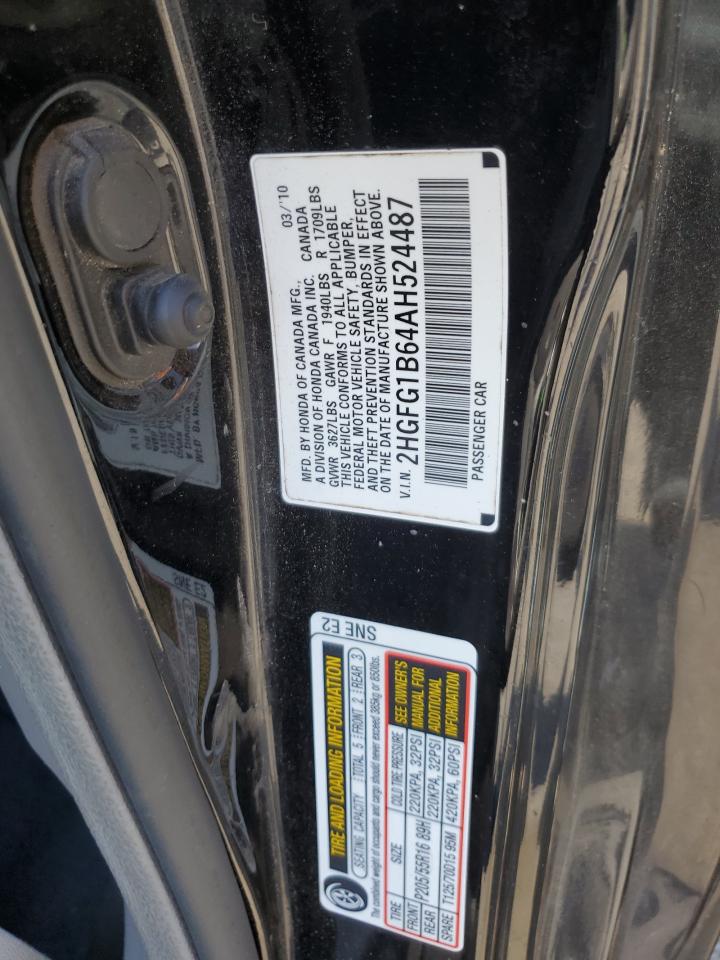 2HGFG1B64AH524487 2010 Honda Civic Lx