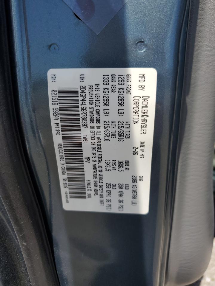 2D4GP44L66R780397 2006 Dodge Grand Caravan Sxt