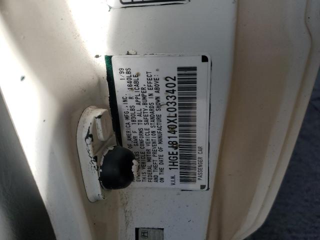 1999 Honda Civic Ex VIN: 1HGEJ8140XL033402 Lot: 53142954