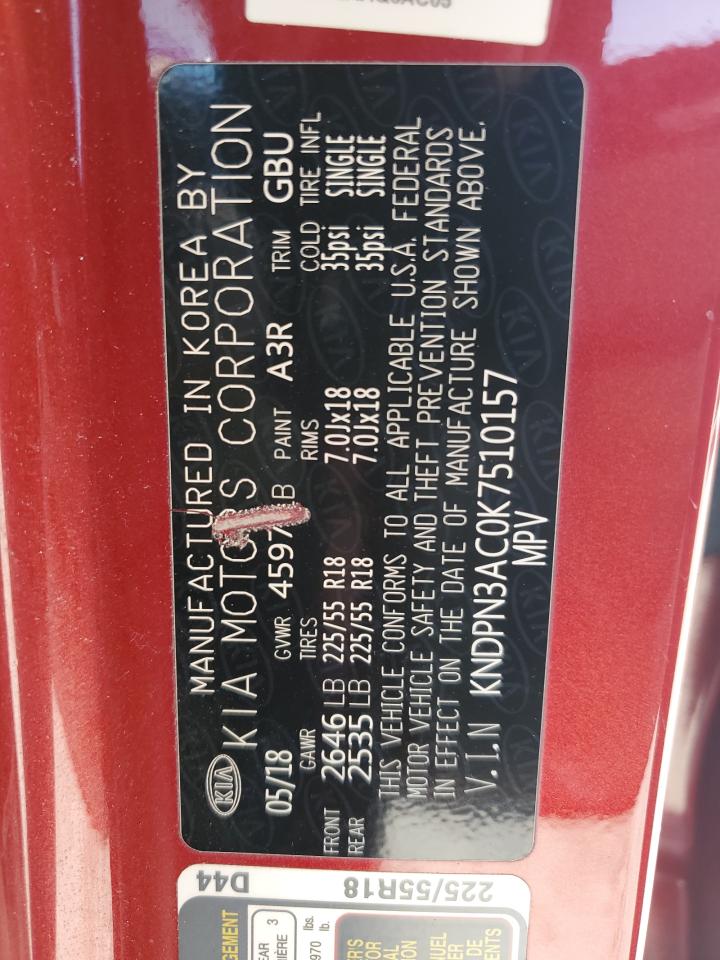 KNDPN3AC0K7510157 2019 Kia Sportage Ex