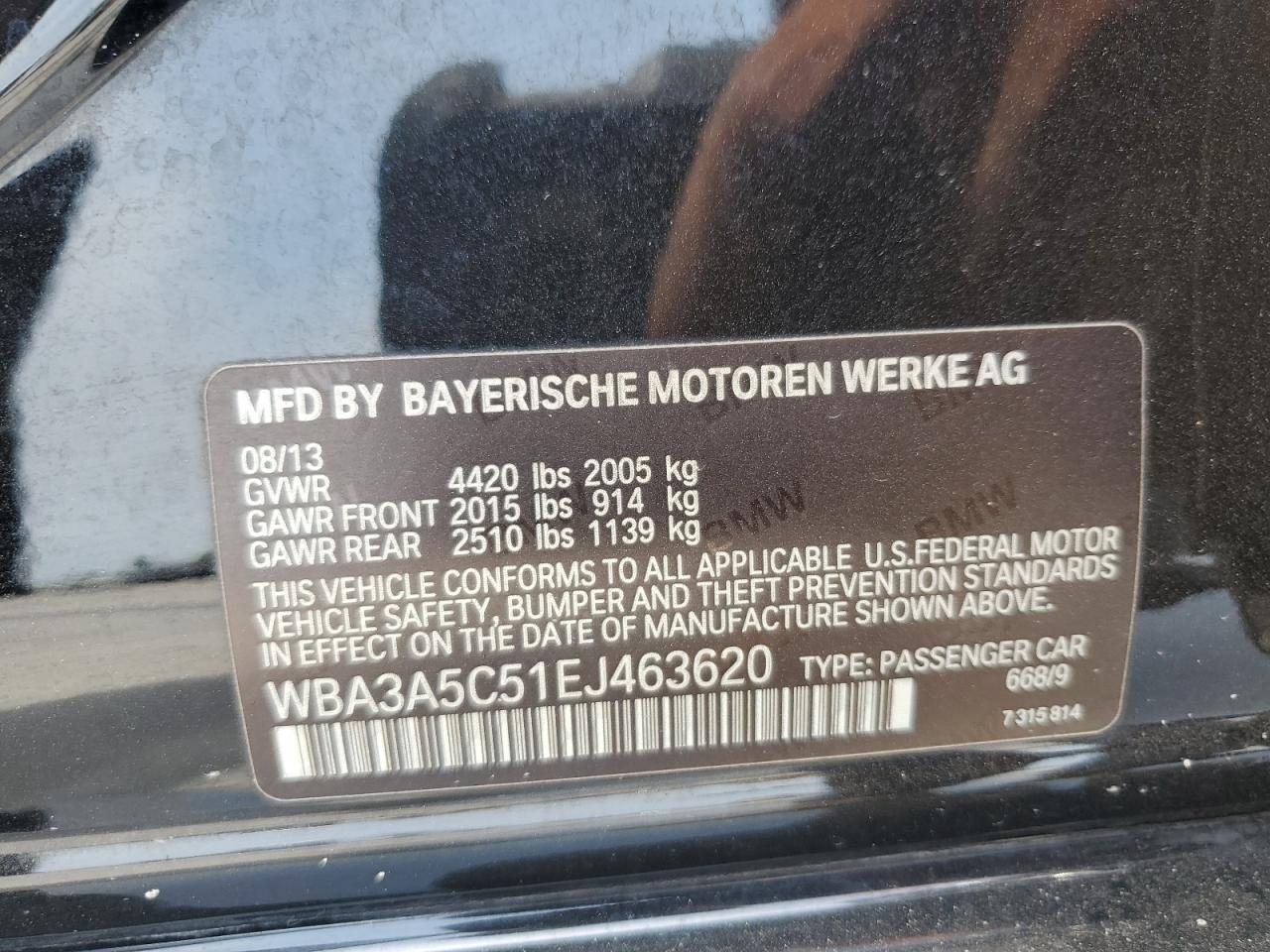 WBA3A5C51EJ463620 2014 BMW 328 I