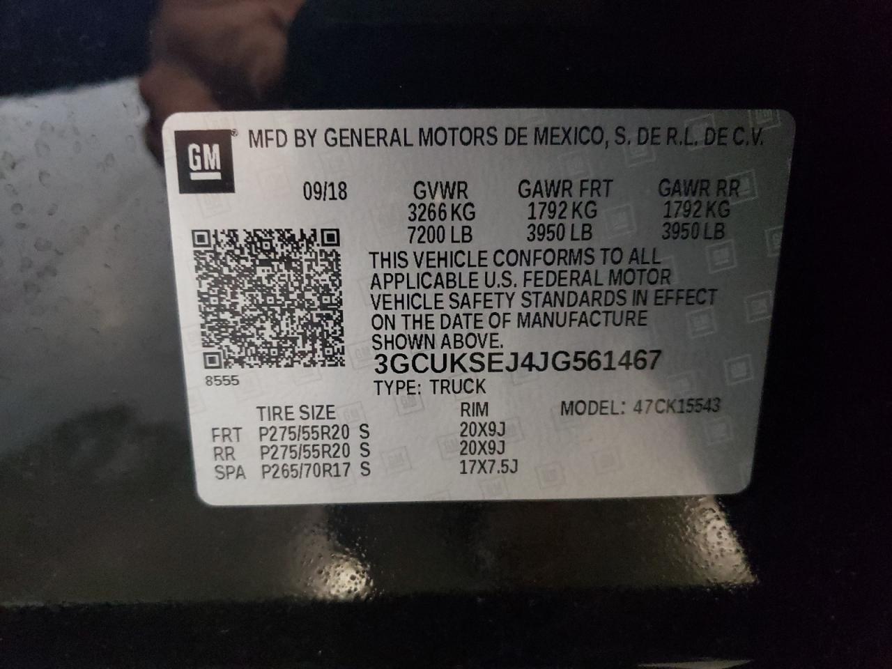 3GCUKSEJ4JG561467 2018 Chevrolet Silverado K1500 Ltz