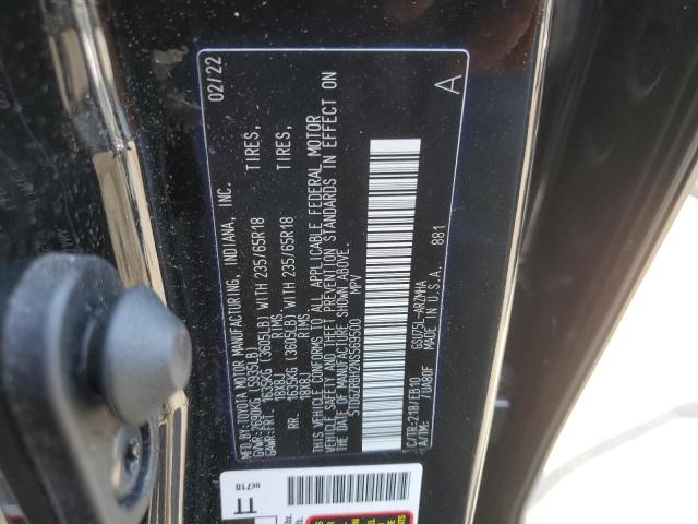 2022 Toyota Highlander Xle VIN: 5TDGZRBH2NS569500 Lot: 52881734