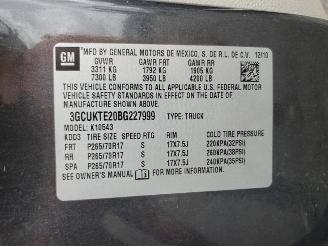 2011 Chevrolet Silverado K1500 Ltz VIN: 3GCUKTE20BG227999 Lot: 53643254