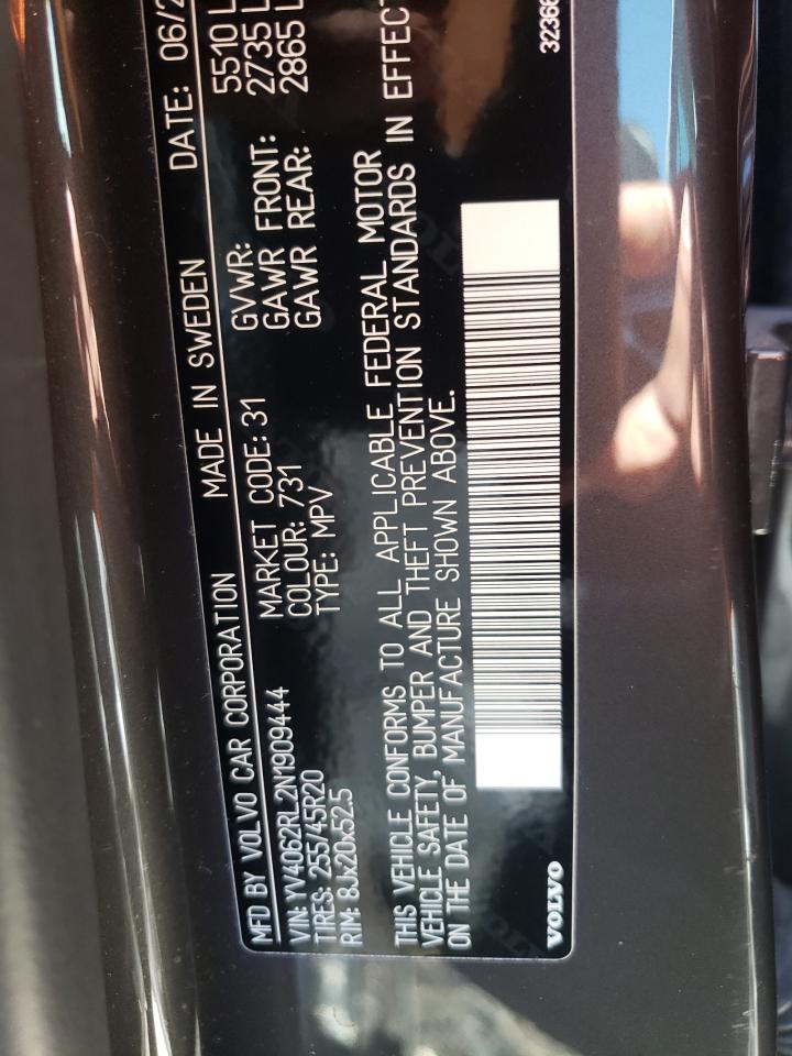 YV4062RL2N1909444 2022 Volvo Xc60 B6 Inscription