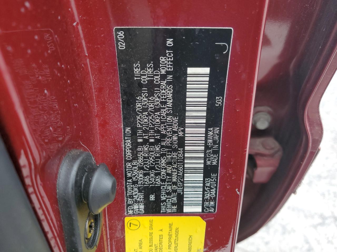 JTEGP21A660110844 2006 Toyota Highlander Limited