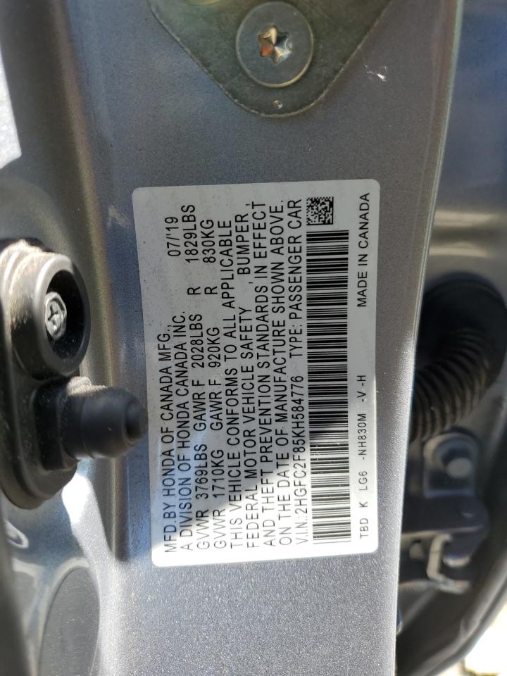 2HGFC2F85KH584776 2019 Honda Civic Sport