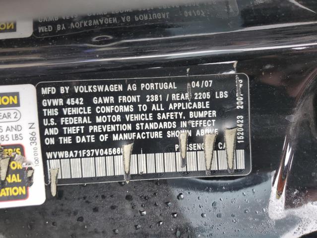 2007 Volkswagen Eos 2.0T VIN: WVWBA71F37V045660 Lot: 53476454