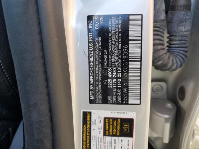 2019 Mercedes-Benz C 43 Amg VIN: 55SWF6EB5KU318396 Lot: 55799094