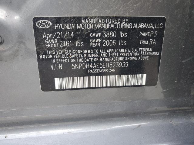 2014 Hyundai Elantra Se VIN: 5NPDH4AE5EH523939 Lot: 56821024