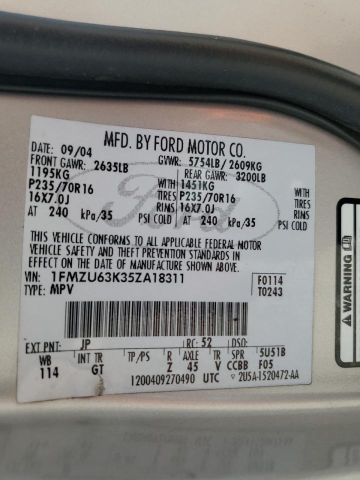 1FMZU63K35ZA18311 2005 Ford Explorer Xlt