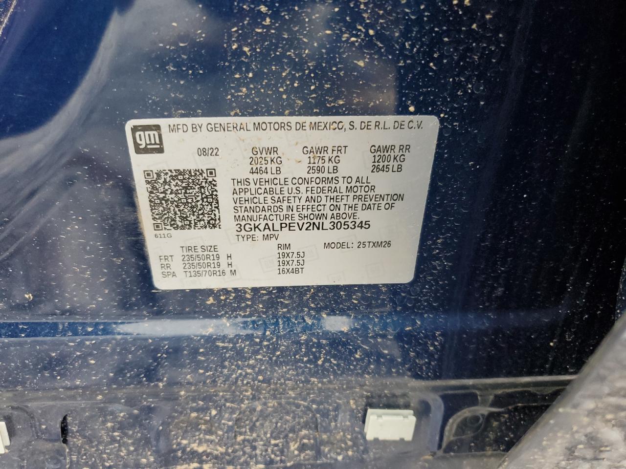 3GKALPEV2NL305345 2022 GMC Terrain Slt