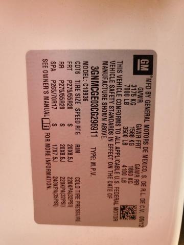 2012 Chevrolet Avalanche Ltz VIN: 3GNMCGE03CG296911 Lot: 56069474