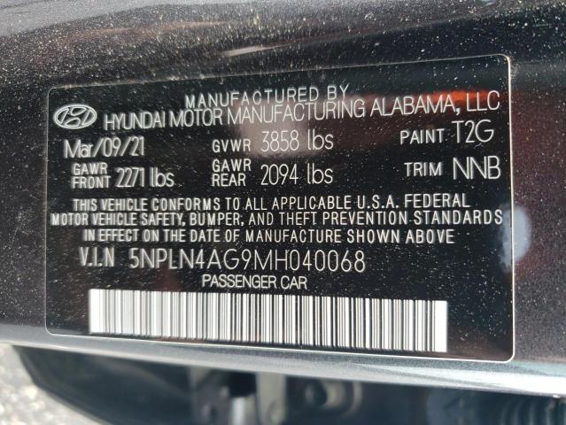 2021 Hyundai Elantra Sel VIN: 5NPLN4AG9MH040068 Lot: 56371924