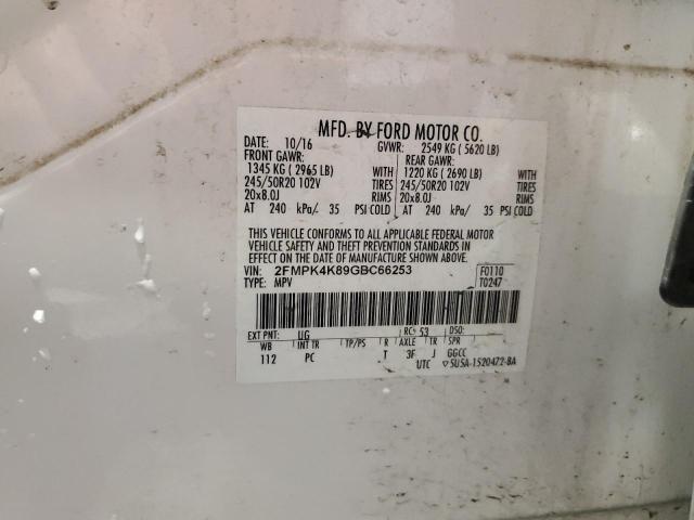 2016 Ford Edge Titanium VIN: 2FMPK4K89GBC66253 Lot: 53813984