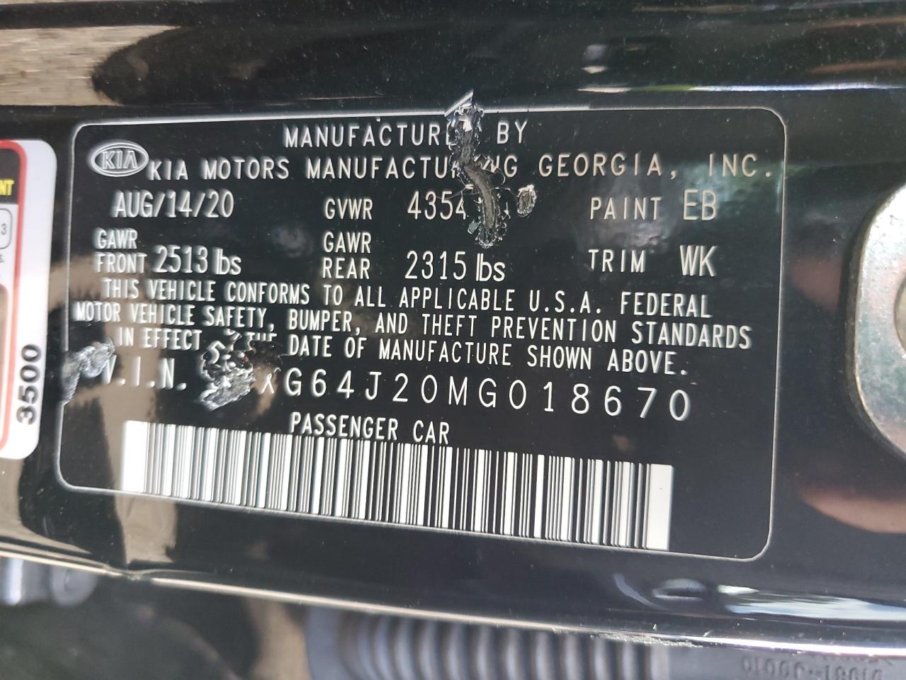 5XXG64J20MG018670 2021 Kia K5 Gt Line