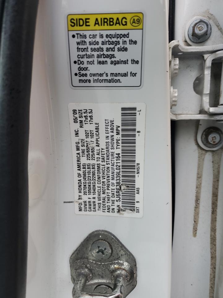 5J6RE38339L021164 2009 Honda Cr-V Lx