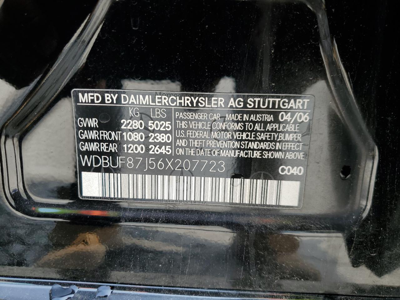 WDBUF87J56X207723 2006 Mercedes-Benz E 350 4Matic