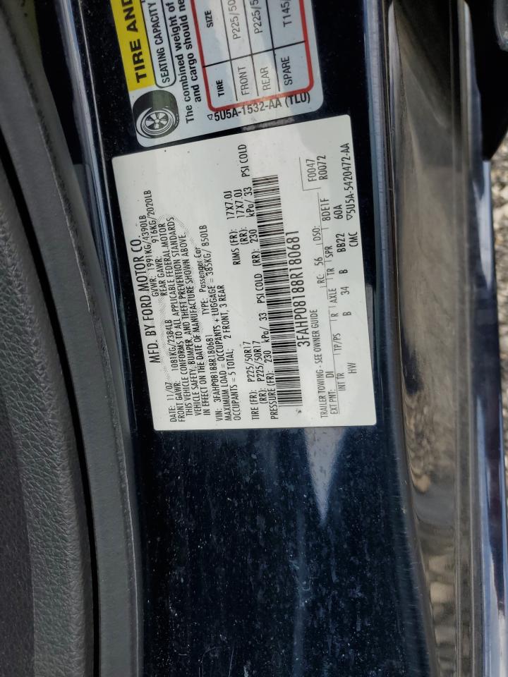 3FAHP08188R180681 2008 Ford Fusion Sel