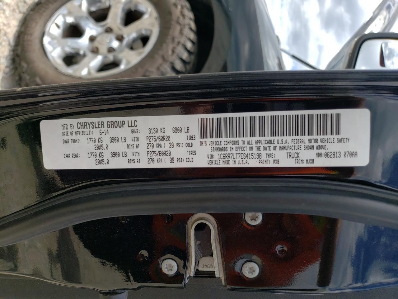 1C6RR7LT7ES415198 2014 Ram 1500 Slt