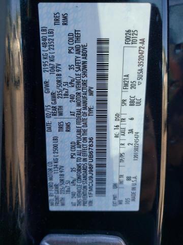 2015 Ford Escape Titanium VIN: 1FMCU9J98FUB67836 Lot: 56914974