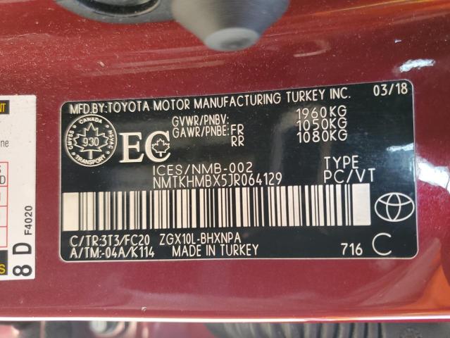 VIN NMTKHMBX5JR064129 2018 Toyota C-HR, Xle no.13