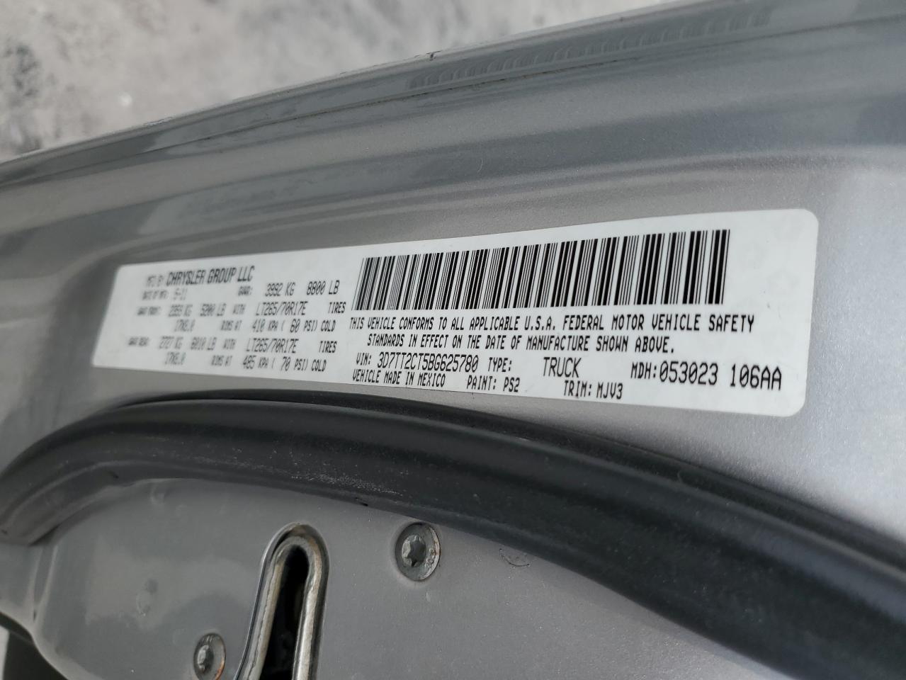 3D7TT2CT5BG625780 2011 Dodge Ram 2500