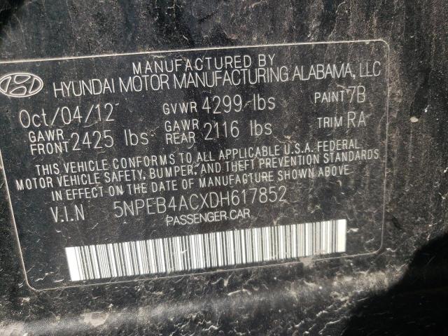 2013 Hyundai Sonata Gls VIN: 5NPEB4ACXDH617852 Lot: 54335504