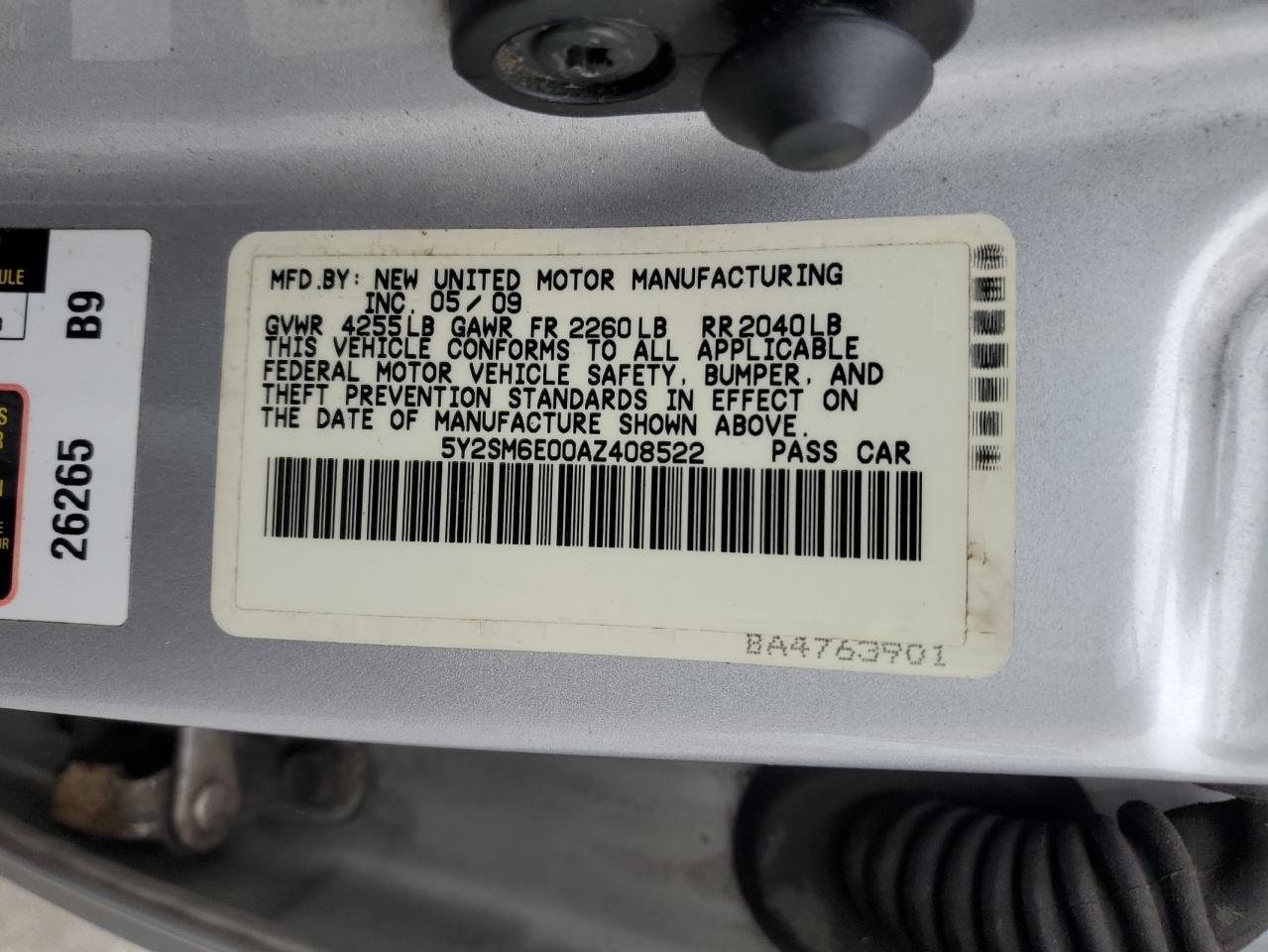 5Y2SM6E00AZ408522 2010 Pontiac Vibe