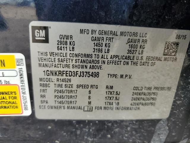 2015 CHEVROLET TRAVERSE L - 1GNKRFED3FJ375498