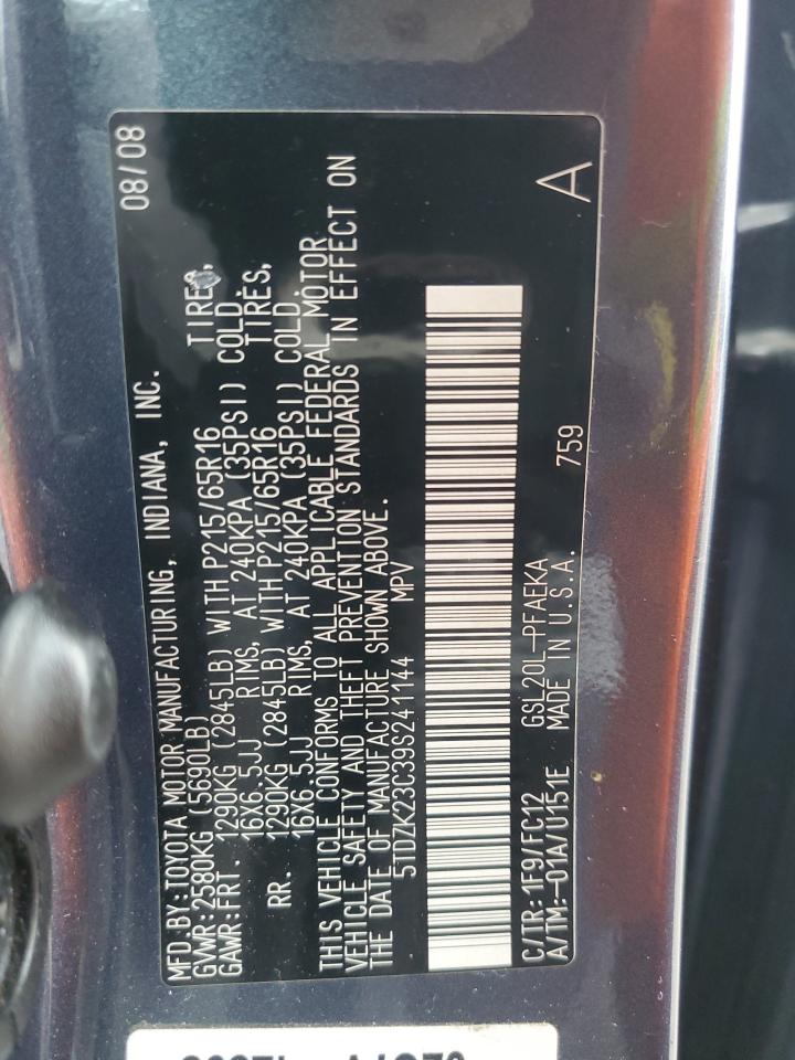 5TDZK23C39S241144 2009 Toyota Sienna Ce